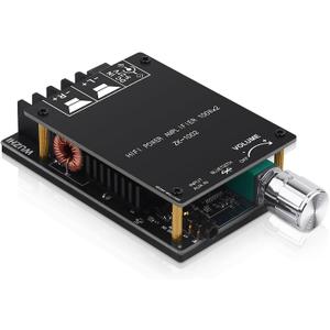 ZK-1002 Bluetooth 5.0 Audio Amplifier Board, 100W x 2 2.0 Channel Mini HiFi Power Amplifier Receiver with Volume Control, BT and AUX Inputs, DC 5-27V Stereo AMP Module for Home DIY Speakers