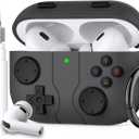 AhaStyle AirPods Pro 3 Case Cover with Cleaning Kit Retro Handheld Game Console Design for AirPods Pro 3rd Generation Case Soft Silicone Protective Cover Skin for Apple AirPods Pro 3rd Gen 2025 (Gray)