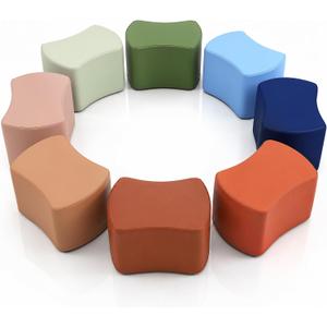 Juexica 8 Pcs Toddler Modular Stool Set, Flexible Seating for Classroom, 14.5 x 10 x 10 inches