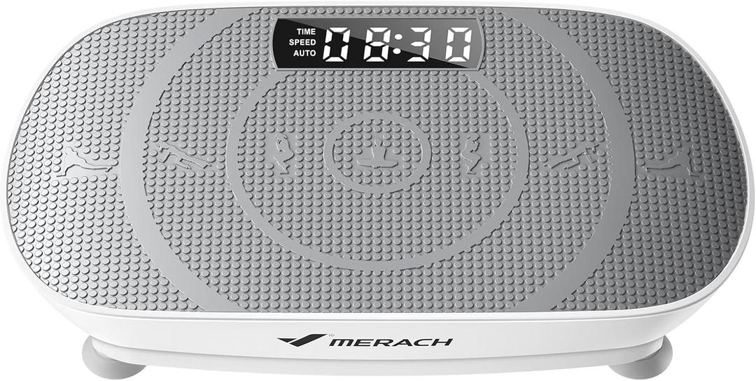 MERACH Vibration Plate Exercise Machine, Whole Body Workout Equipment for Women, Bluetooth and Silicone Pedal, Vibration Plate with Auto Mode, Vibrate Fitness Platform for Home (Grey)