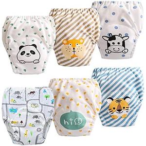 6 Pack Potty Training Pants for Boys Girls, Learning Designs Training Underwear Pants(3-4.5T)