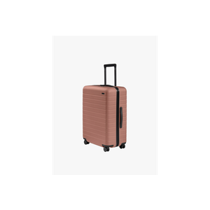 Away Medium Checked Luggage, Lightweight Hard Shell Suitcase with Spinner Wheels, Durable Rolling Luggage, TSA Lock, 26 Inch, Clay Pink