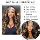 Colorful Queen Honey Blonde Highlight Headband Wig Ombre Brown Body Wave Headband Wigs for Black Women Brown Mix Blonde Colored Long Wavy Wig with Headband 26 Inch F4/27