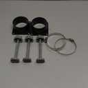 PATIKIL 3" Duct Connector Flange, 2 Pack Dryer Vent Wall Plate Square to Round Straight with Clamp for Air Heating Cooling Ventilation Exhaust Fan, Black