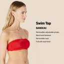 Amazon Essentials Womens Bandeau Swim Top (Small, Lavender)