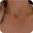 Initial Necklaces for Women, Dainty A-Z Pendant Letter Charm Necklace Personalized Name Necklaces for Women Trendy Jewelry Gift