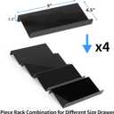 MIUKAA Black Spice Drawer Organizer, 2 Tier- 4 Pack Acrylic Drawer Seasoning Organizer, Expandable From 9'' to 18''Kitchen Spice Rack Tray for Drawer/Countertop (Jars not included)