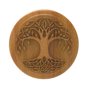 Salt Celler made of Acacia wood Spice box swivel lid cover for table gourmet herbs seasonings countertop primitive containers wooden dish jar storage box (Floral)