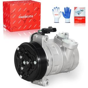 PHOBOOS A/C Compressor with Clutch Compatible with Jeep Wrangler 2007-2011 V6 3.8L Sport Utility, Fast Cooling, Low Noise, Easy Installation, Ref. 98484