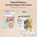 The Honest Company Clean Conscious Diapers | Plant-Based, Sustainable | Orange You Cute + Feeling Nauti | Club Box, Size 3 (16-28 lbs), 62 Count
 (Space Travel + It's a Pawty)