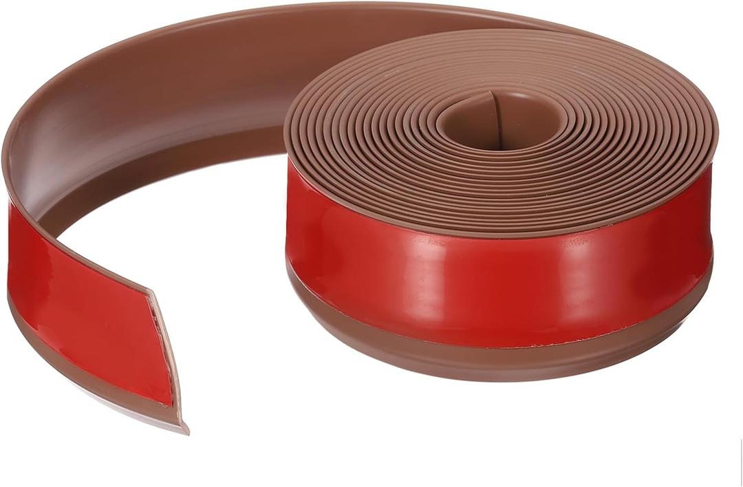 PATIKIL Peel and Stick Molding Trim for Walls, 16.4 Feet x 2 Inch Baseboard Trim Self Adhesive Wall Molding Trim Flexible PVC for Walls Home Protection Door Window Finishing Trim, Brown