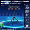 Telbum Rechargeable DJ Lights with Stand Wireless DJ Gig Bar Light Package Battery Powered Sound Activated LED Stage Lighting System with Bag DMX & Remote for Party Club Shows Booth Band Wedding