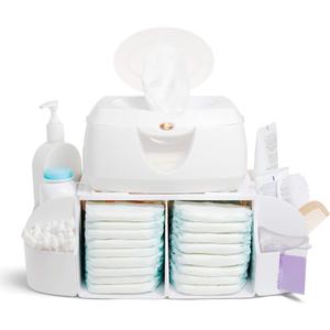 Munchkin Diaper Change Organizer, Green/white