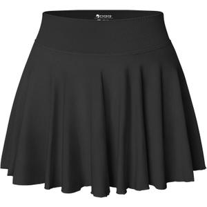 OQQ Women Mini Skirts 2 in 1 Flowy Basic Versatile Stretchy Flared Casual A-line Skirt with Pockets XL