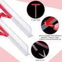 Nuanchu 2 Pcs Clear Vinyl T-Type Seal Strip with Pre-Applied Self Adhesive Backing Bathroom Threshold Water Strip Shower Door Seal for Gap 1/2-73 Long Frameless Shower Door