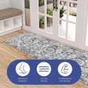 Machine Washable Rug 2'6'' x 8' Vintage Design Area Rugs with Non Slip Rugs for Living Room Bedroom Carpet Stain Resistant, Home Decor Office Boho Rug, Grey