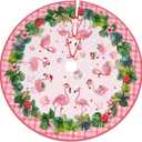 Flamingos Christmas Tree Skirt 36 Inch Xmas Tree Mat Party Decor Supplies for Holiday Home Decorations (Medium)