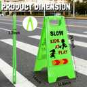 ZAVOOS 3 Pack Kids Playing Signs for Street, Reflective Slow Down Alert Sign with Double Sided Text Graphics, Highly Visible Children Safety Warning Signs for Neighborhoods, Yards, Driveways