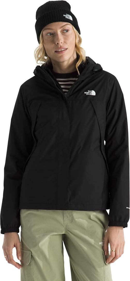 The North Face Women's Antora Triclimate Jacket | Waterproof Shell, Warm Inner Fleece Layer, Adjustable Hood with Drawcord, TNF Black, Small
