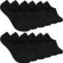 SERISIMPLE Low Cut Thin Womens Viscose Bamboo Socks No Show Invisible Non Slip with Grips Lightweight Liner Flats 6 Pairs (Black)