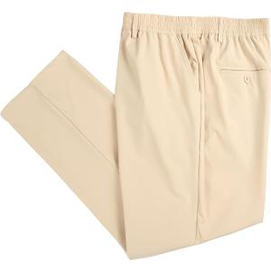 voeeron Big Mens Elastic Waist Pants, Easy-Wear Loose Fit Pull-On Casual Pants Stretchy Comfortable Waistband, 48W62W (54W x 32L)