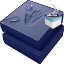 YENING 25x25 Memory Foam Outdoor Chair Cushions Waterproof 4 Inch Extra Thick Patio Seat Pads for Furniture Navy Blue Set of 2