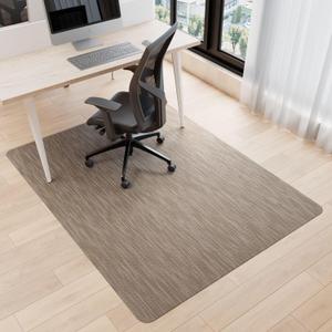 Office Chair Mat for Hardwood Floor, 46" x 60" Desk Computer Chair Mats for Hard Wood, Anti-Slip Easy Glide Rolling Floor Protector Mat, Under Desk Mat for Home Office, Dark Brown, 46" x 60"-Rectangle