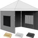 10x10 Canopy Sidewalls, 3Pcs Canopy Sidewalls 10x10 with Mesh Roll-up Windows, UV Protection, Waterproof, Canopy Tent Accessories (Grey, 3 Pcs with 2 Windows)