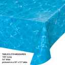 10 x Creative Converting 329657 Plain Water Print Plastic Tablecloth, 108" x 54"