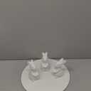 MyGift Decorative White Ceramic Cake Stand with Rabbit Design, 16-Inch Dessert Serving Tray