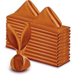 VACVELT 50 Pack Light Terracotta Satin Napkins 17x17 Inch Wedding Napkins Bulk, Decorative Elegant Dinner Napkins Square Table Napkins Decor, Silky Satin Cloth Napkins for Restaurant Party