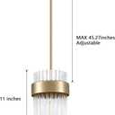 Dijiahua Gold Pendant Lights Kitchen Island 3 Pack,Modern Crystal Pendant Light Fixtures Over Table, Mini Brass Dining Room 1-Light Chandelier,Adjustable Cord Hanging Lamp for Bedroom,Hallway