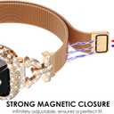 NewWays Sparkle You Days, Shine Every Moments Compatible with Apple Watch Band with Bling Case 40mm 41mm 44mm 45mm for Women, Jewelry Look Mesh Loop Magnetic Strap Protective Case for iWatch Women