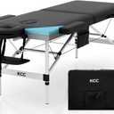 KCC Memory Foam Massage Table Premium Portable Foldable Massage Bed Height Adjustable, 84 Inches Long 28 Inchs Wide Home Salon Spa Bed Tattoo Table with Accessories &Carrying Case, Easy Set Up (Aluminum Frame)