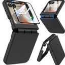 for Motorola Razr 2026/2025/2024 Case, for Moto Razr 2026/2025/2024 Phone Case [Screen Protector][Hinge Protection] Dual-Layer Slim Anti-Scratch Shockproof Bumper Cover - Black