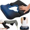 Bedsore Cushion for Buttocks, Pressure Relief Pillow for Sleeping & Sitting, T-Shaped Tailbone Support for Coccyx Comfort, Office Chair & Car Seat Use, Post-Surgery Recovery & Night Support (Black)