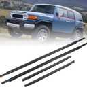 Weatherstrip Window Molding Trim Seal Belt Compatible with Toyota FJ Cruiser 2007-2014 Front Rear Left Driver & Right Passenger Side Door Outside Belt Black