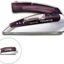 Rowenta Travel Iron, Pro Compact Stainless Steel Soleplate Hand Held Steamer Iron for Clothes, 200 Microsteam Holes, 1000 Watts Ironing, Fabric Steamer, Dual Voltage, Mini Iron, Purple, DA1560