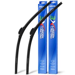 Quiet Front Windshield Wiper Blades 16 inch and 16 inch Set of 2, OEM Quality All-Season Windshield Wipers,U&J-Hook for My Car/Automotive Replacement, Easy to Install OEM Replacement Parts