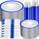 I00000 350 Pcs Dark Blue Plastic Plates,Clear Disposable Plates for 50 Guests,Blue Dinnerware Include 50 Dinner Plate 50 Dessert Plate,50 Cups,50 Pre Rolled Napkins with Cutlery Set for Party,Wedding