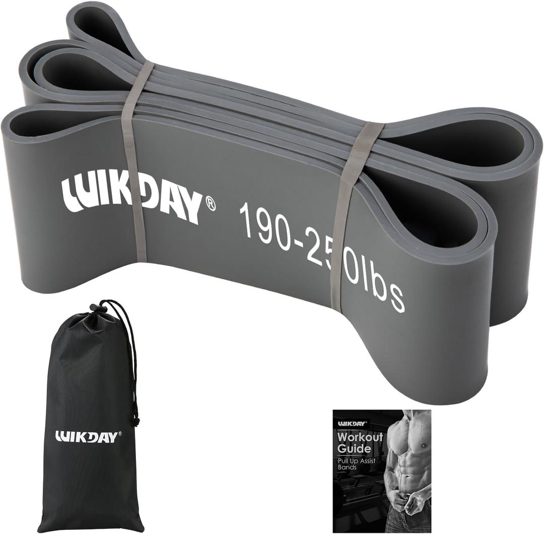 Resistance Bands for Working Out, Exercise Bands, Workout Bands, Pull Up Assistance Bands for Body Stretching Training Physical Therapy Muscle Training for Men & Women (190-250 lbs, 10 Gray)
