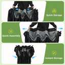 Oversized 3 Person Camping Chair with Canopy Shade Fully Padded Outdoor Folding Camping Chair Suitable For Outdoor Camping, Lawns, And Backyards Equipped With Cup Holders And A Portable Storage Bag