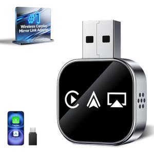 Wireless Carplay Adapter Screen Mirroring Adapter for Car Mirror Phone to Car Screen 2026 Auto Linker Pro 3 in 1 Bluetooth USB Apple Carplay and Android Auto Watch Tv Airplay Smart Box