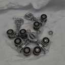 4 Wheel Trolley Assembly Rollers, Silent Strut Trolley, Solid Steel, M10 Bolt, Lifting Eye Nuts, 1-5/8" Wide Strut Channel (4pc)