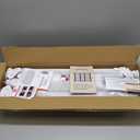 GRENFU 28" Tall Expandable Baby Gates for Doorways, Dual-Opening Sliding Dog Gate Mesh Baby Gate, 32-55" Adjustable Width & Angle Step Over Dog Gate No Bottom Bar, Foldable Pet Gate for Stairs, White