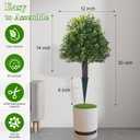 20" Artificial Boxwood Topiary Balls Trees with Ground Spike, 2 Pack UV Resistant Artificial Shrubs, Fake Evergreen Artificial Plant Brush for Indoor Outdoor Front Porch Garden