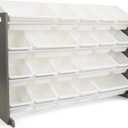 Humble Crew Extra-Large Toy Organizer with 20 Plastic Bins  Grey/White Storage Rack with 4-Tier Shelves, Anti-Tip Safety, for Kids Rooms, Playrooms, Nurseries & Classrooms