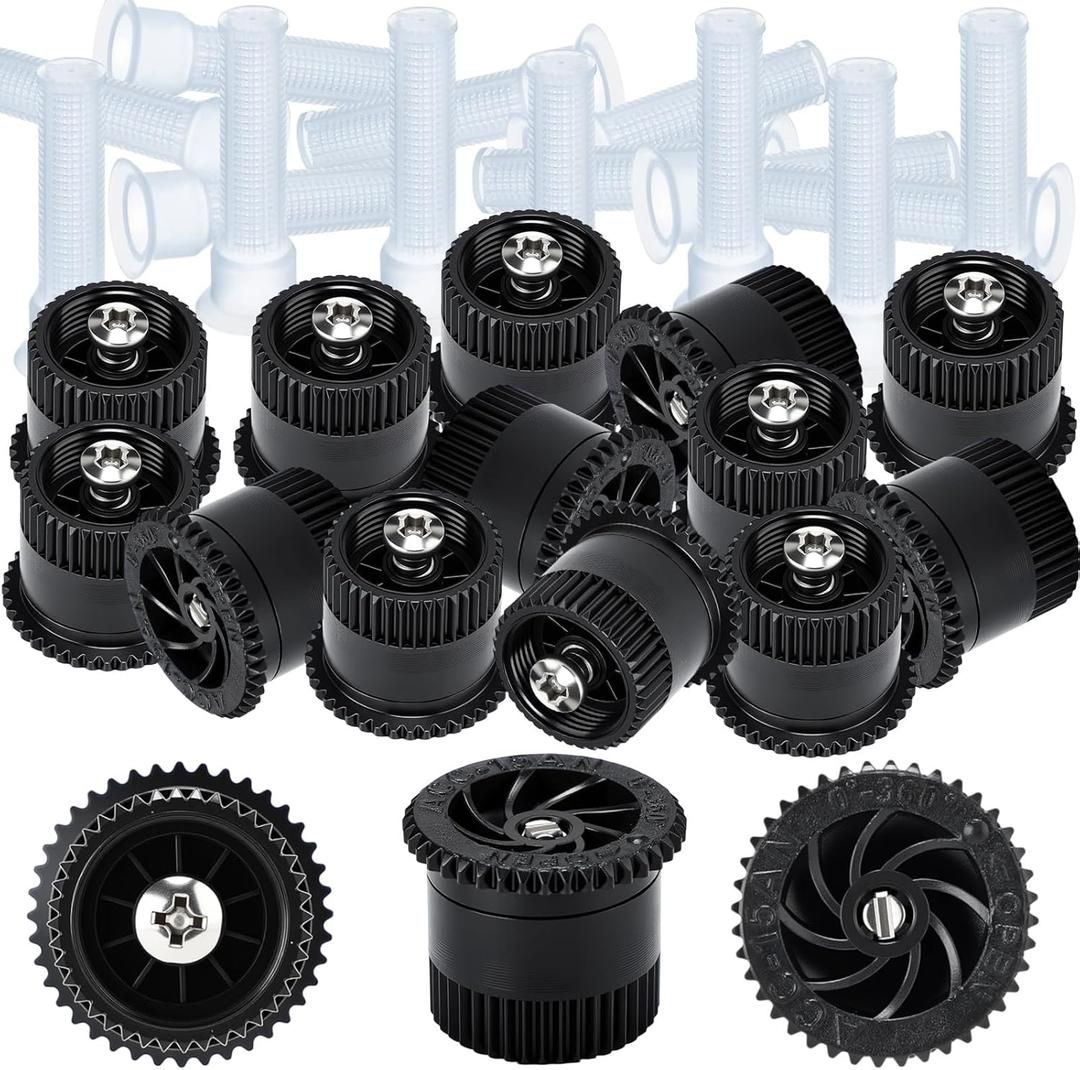 Honoson 16 Pcs Variable Arc Nozzle Radius High Efficiency Replacement Pop up Sprinkler Heads Compatible with Rainbird, Hunter, Orbit Pop-up Sprinklers(Black,White,15 Van)