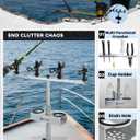 Spider Fishing Rod Holders for Boat, Aluminum Crappie Fishing Pole Mount, Adjustable Height & Angle, Boat Rod Rack for Spider Rigging