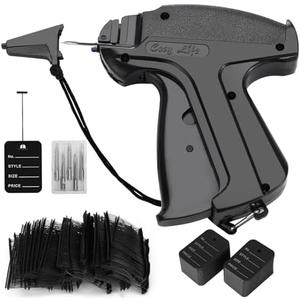 Tagging Gun for Clothing, (Not Stitch Gun) 2206 Pcs Price Tag Attacher Gun Kit with 6 Steel Needles 2000 pcs 2" Black Barbs Fasteners & 200 Tags, Clothing Tagging Gun Retail for Warehouse Consignment